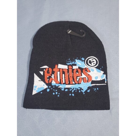 Etnies Beanie Skull Black Cap Hat NEW - Picture 4 of 5